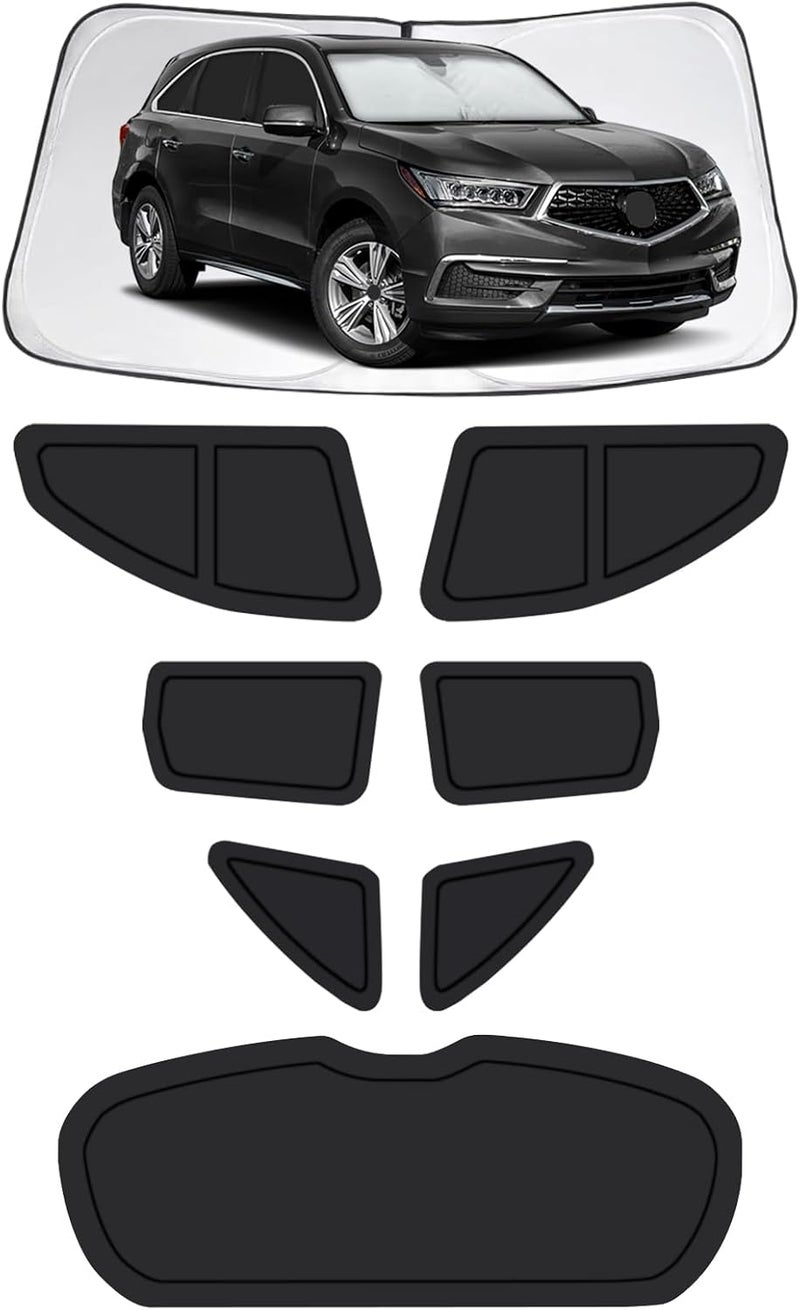 FSHAANY'S Car Window Shades for Acura MDX 2014-2020, Full Car Window Covers for Privacy, Sunshades for MDX Front Rear Windshield Side Windows to Block UV and Protect Privacy(8pcs) - Image 1